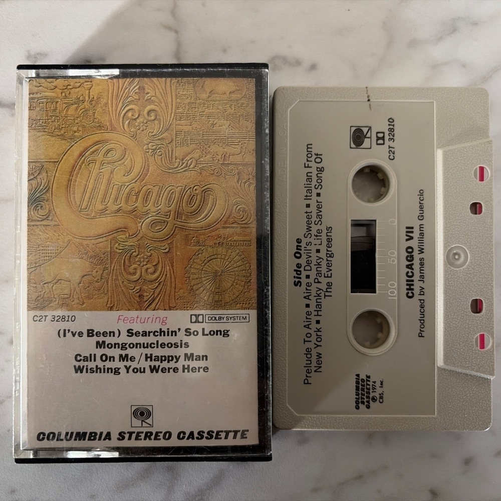 CHICAGO VII Columbia Cassette Tape 1974 Greatest Hits 70s 80s Vintage ROCK Music